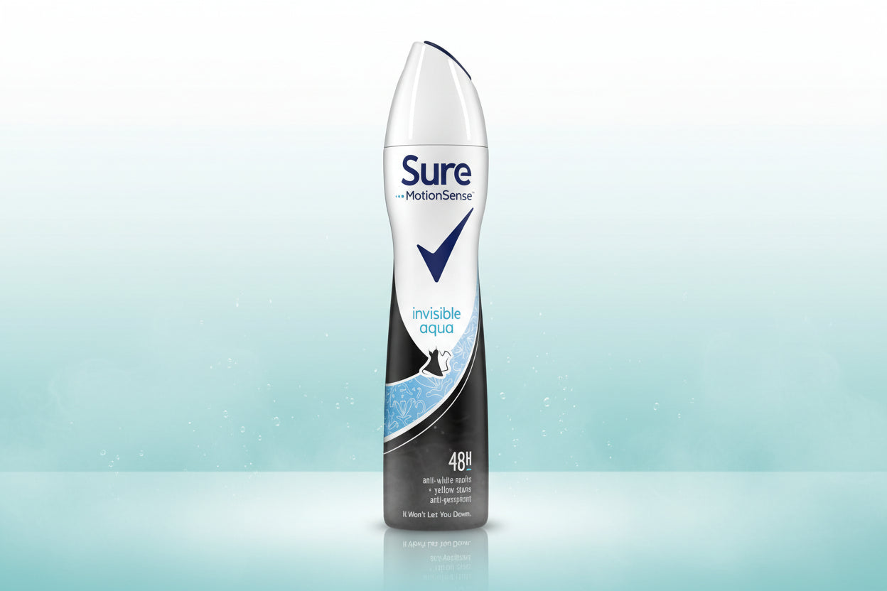 SURE A/P DEODORANT INVISIBLE AQUA WOMEN 250ML.