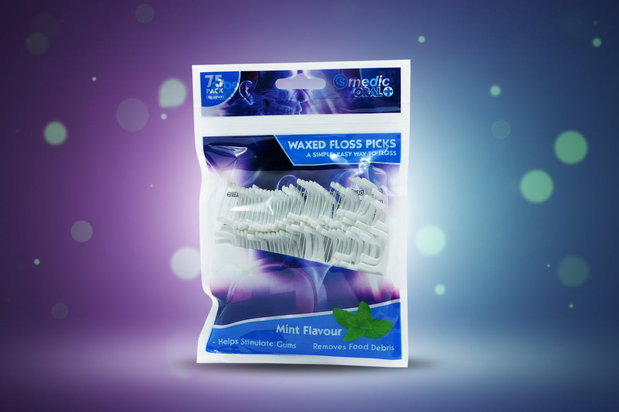 CS MEDIC WAXED FLOSS PICKS MINT 75pc