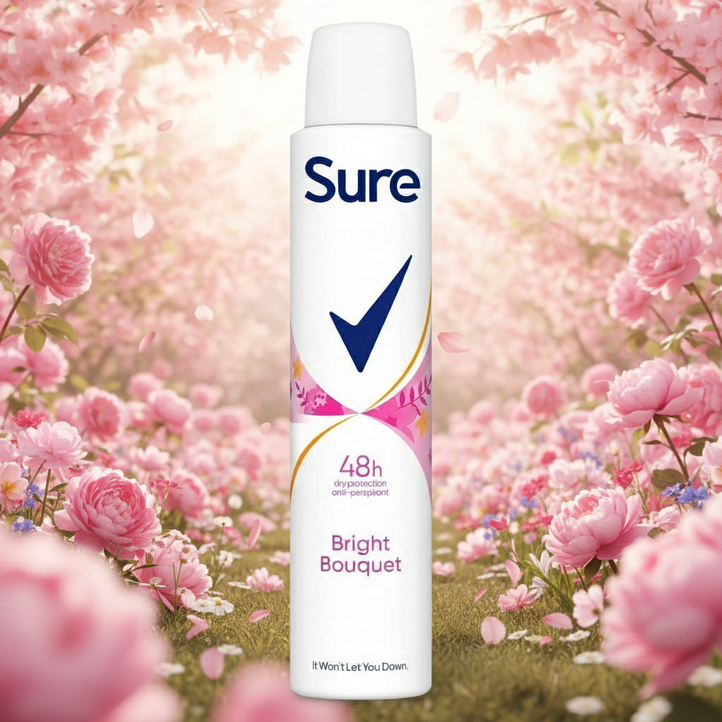 SURE A/P DEODORANT BRIGHT BOUQUET 200ML.
