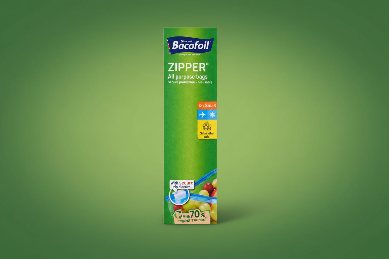 BACOFOIL ZIPPER BAGS 1LTR SMALL 12s.
