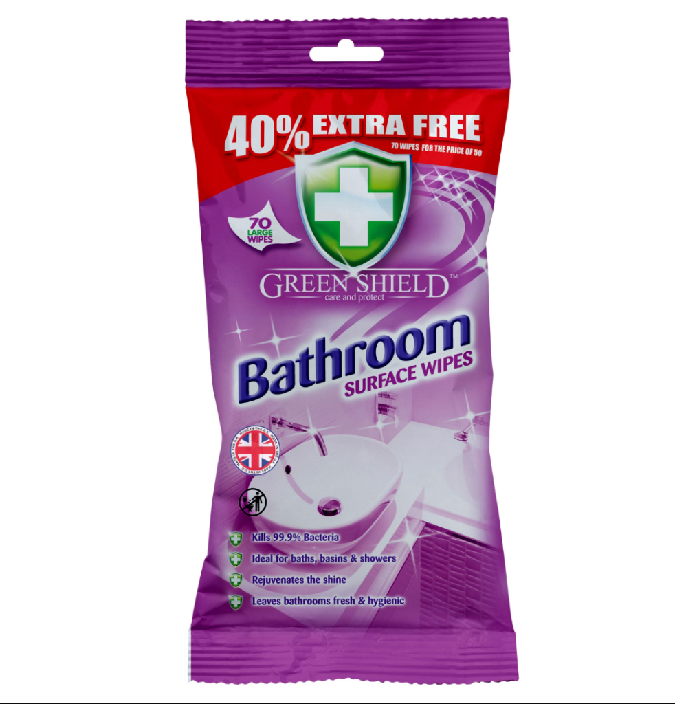 GREENSHIELD WIPE BATHROOM SURFACE 10/26 70's