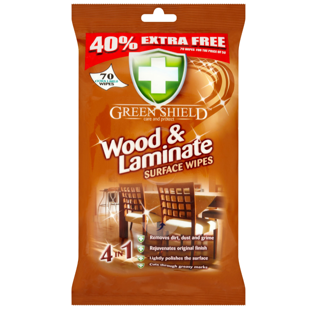 GREENSHIELD WIPE WOOD&LAMINATE SURFACE 10/25 70's.