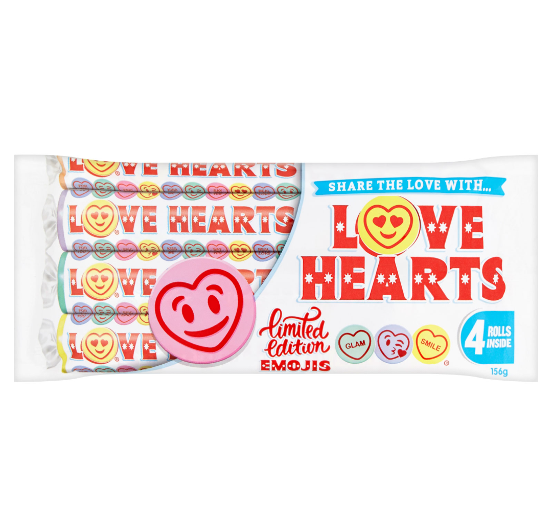 SWIZZELS LOVE HEARTS MULTIPACK 4PK 12/25 105GM