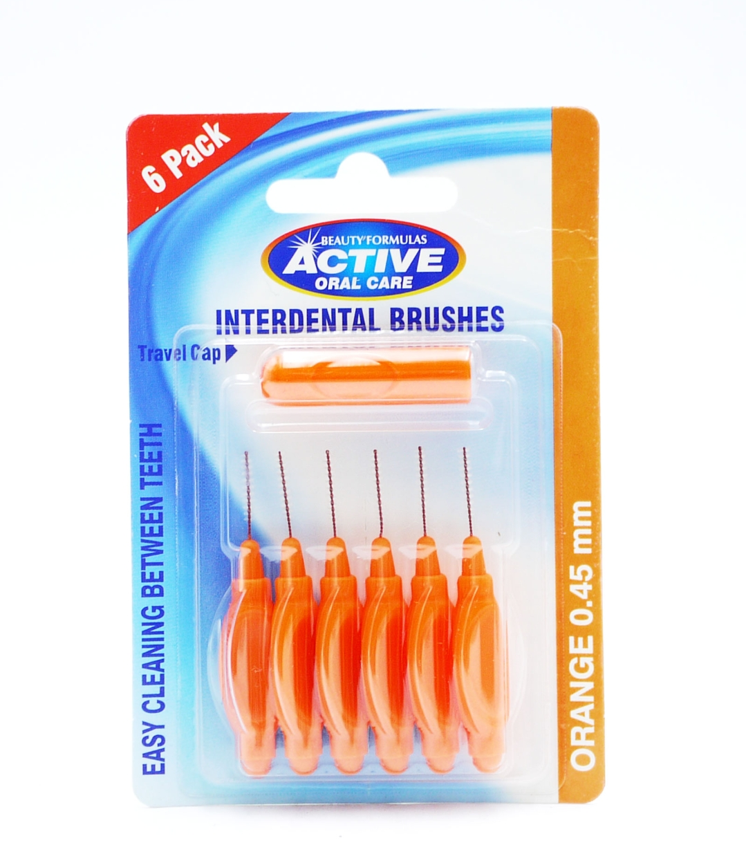 BEAUTY FORMULAS INTERDENTAL BRUSHES 0.45MM 6PK