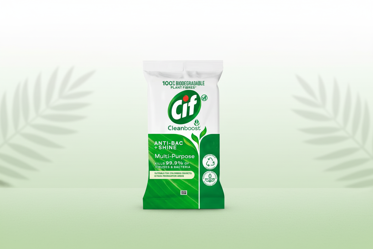 CIF WIPES ANTIBAC & SHINE BIODEGRADABLE (C) 28's