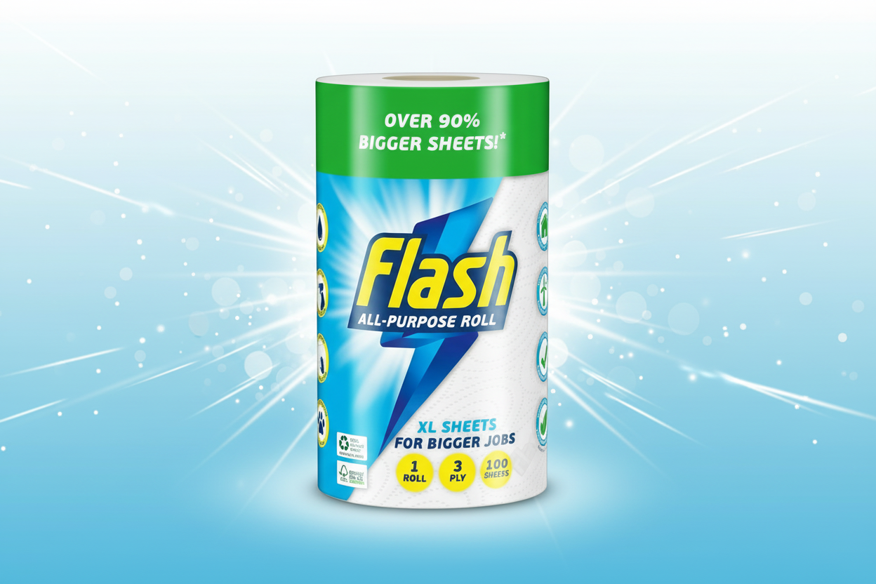 FLASH KITCHEN TOWEL SHEETS 1 ROLL XL