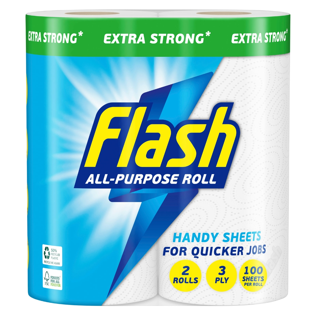 FLASH KITCHEN TOWEL HANDY SHEETS 2PK