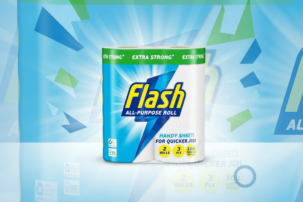 FLASH KITCHEN TOWEL HANDY SHEETS 2PK