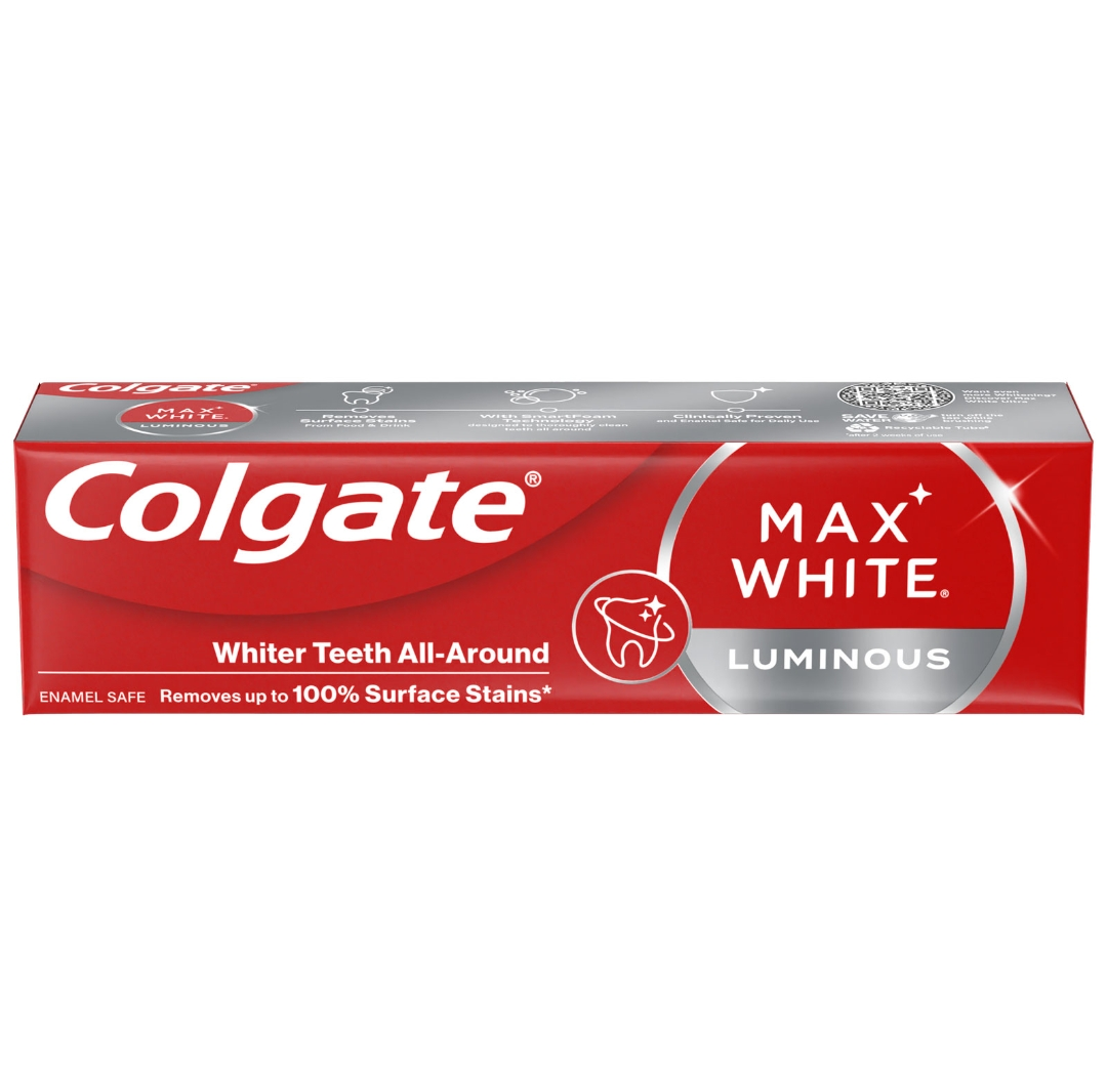COLGATE TOOTHPASTE MAX WHITE LUMINOUS PUMP 01/26 100ML