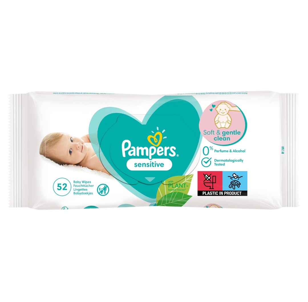 PAMPERS BABY WIPES SENSITIVE 03/11/26 52'S