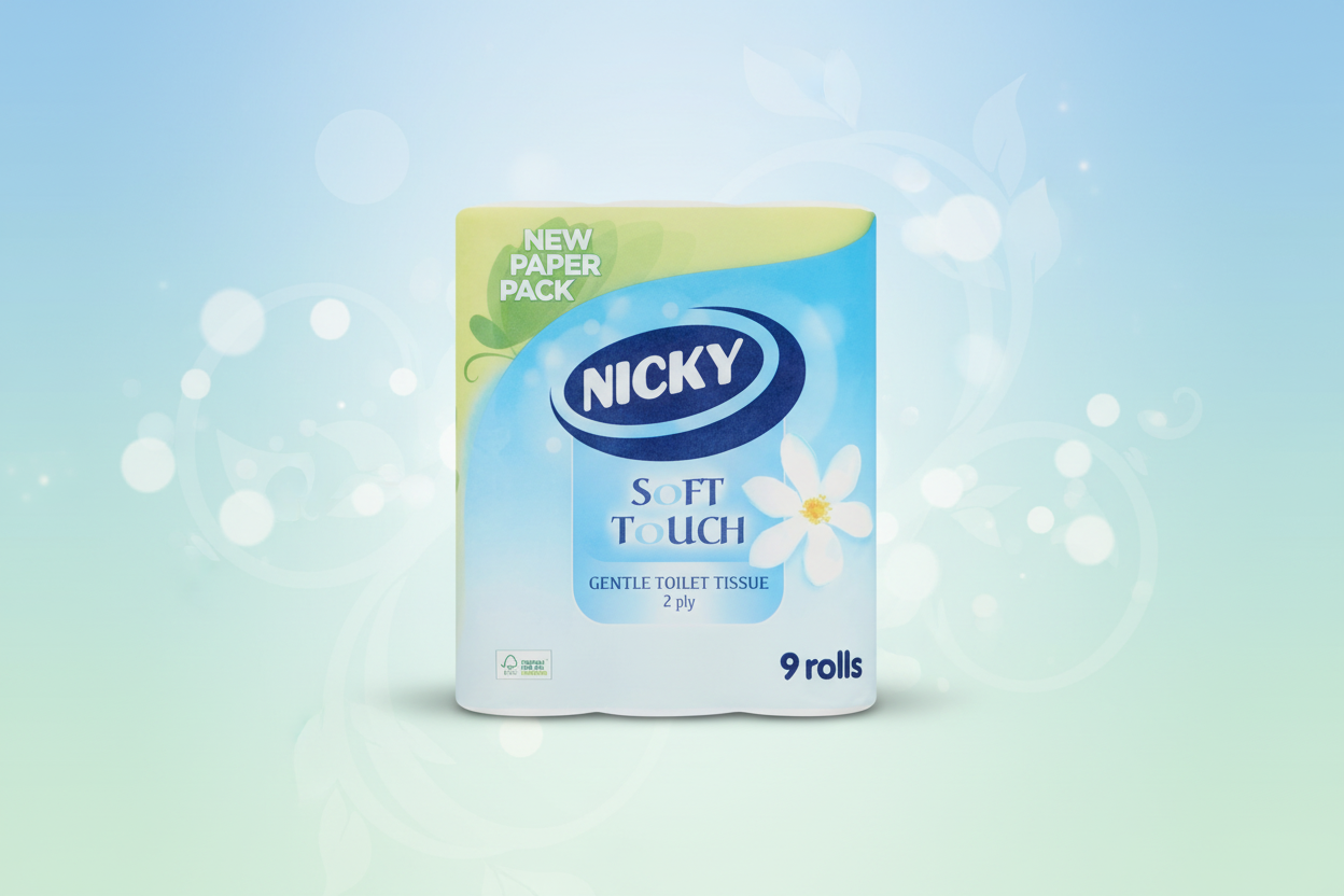 NICKY SOFT TOUCH TOILET TISSUE 2PLY 9PK