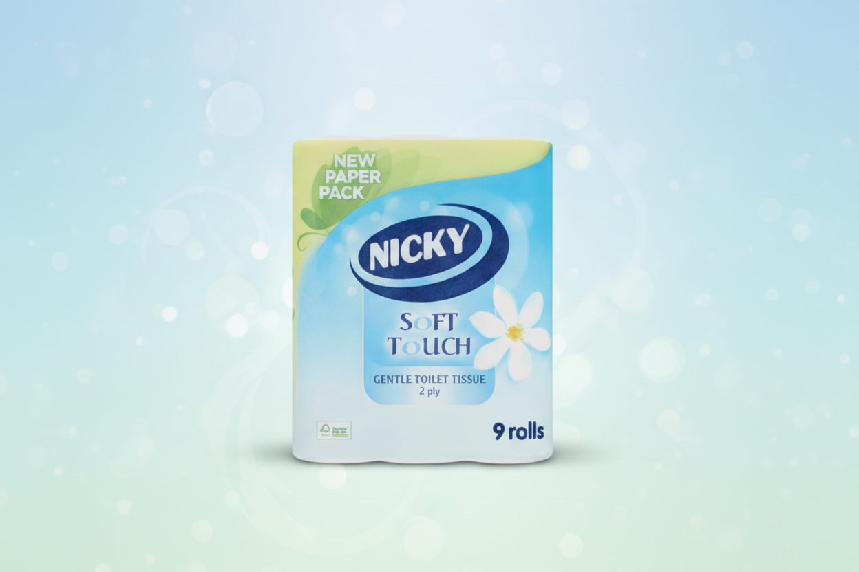 NICKY SOFT TOUCH TOILET TISSUE 2PLY 9PK