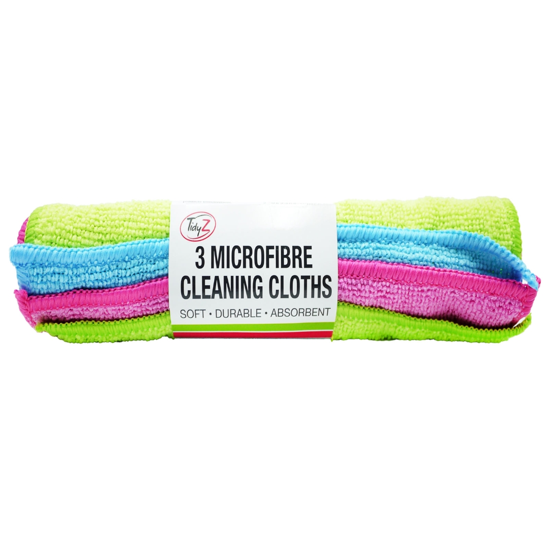 TIDYZ MICROFIBRE CLEANING CLOTHS 3PK