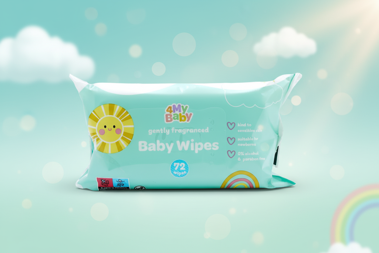 4MY BABY WIPES GENTLY FRAGRANCED 72's.
