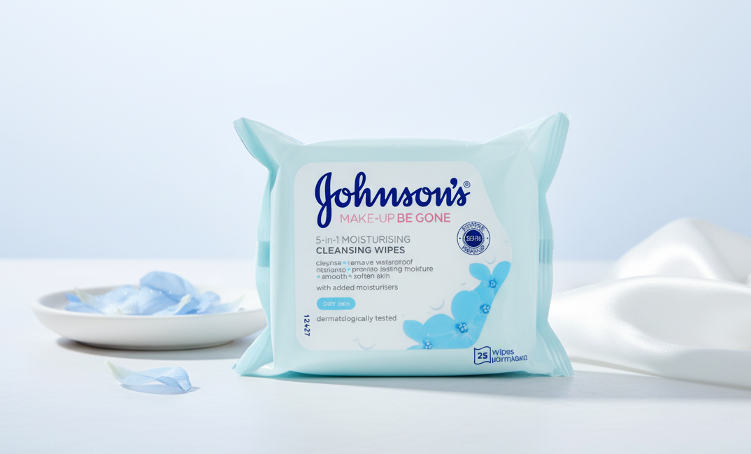 JOHNSONS FACE WIPES MAKE UP MOISTURISING 30/09/26 25's