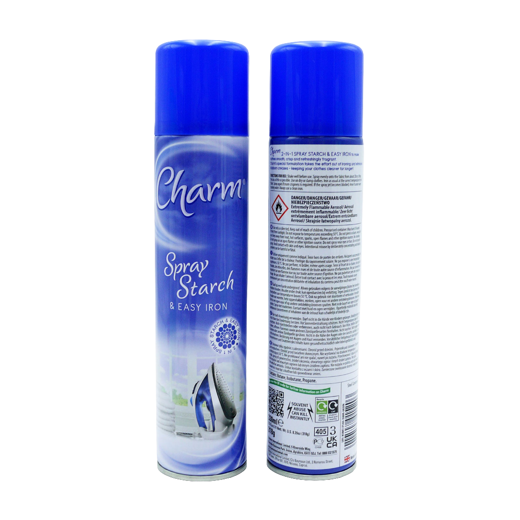CHARM SPRAY STARCH EASY IRON 330ML.