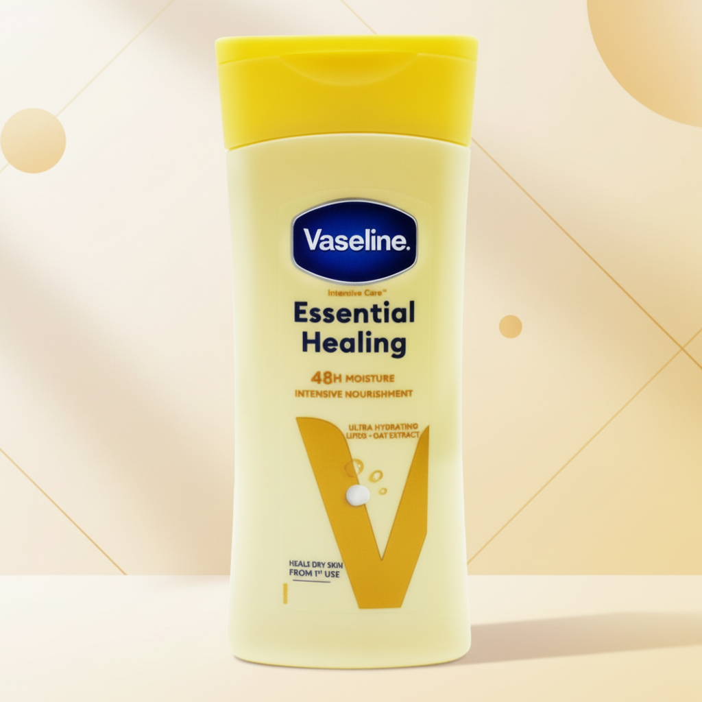 VASELINE LOTION ESSENTIAL HEALING DRY SKIN 200ML.
