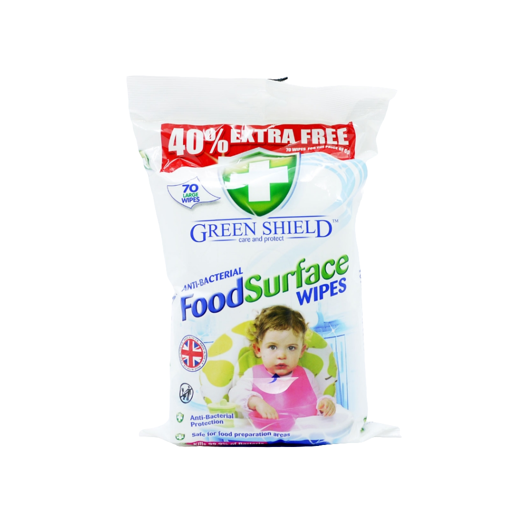 GREENSHIELD WIPE ANTIBAC FOOD SURFACE 08/26 70's
