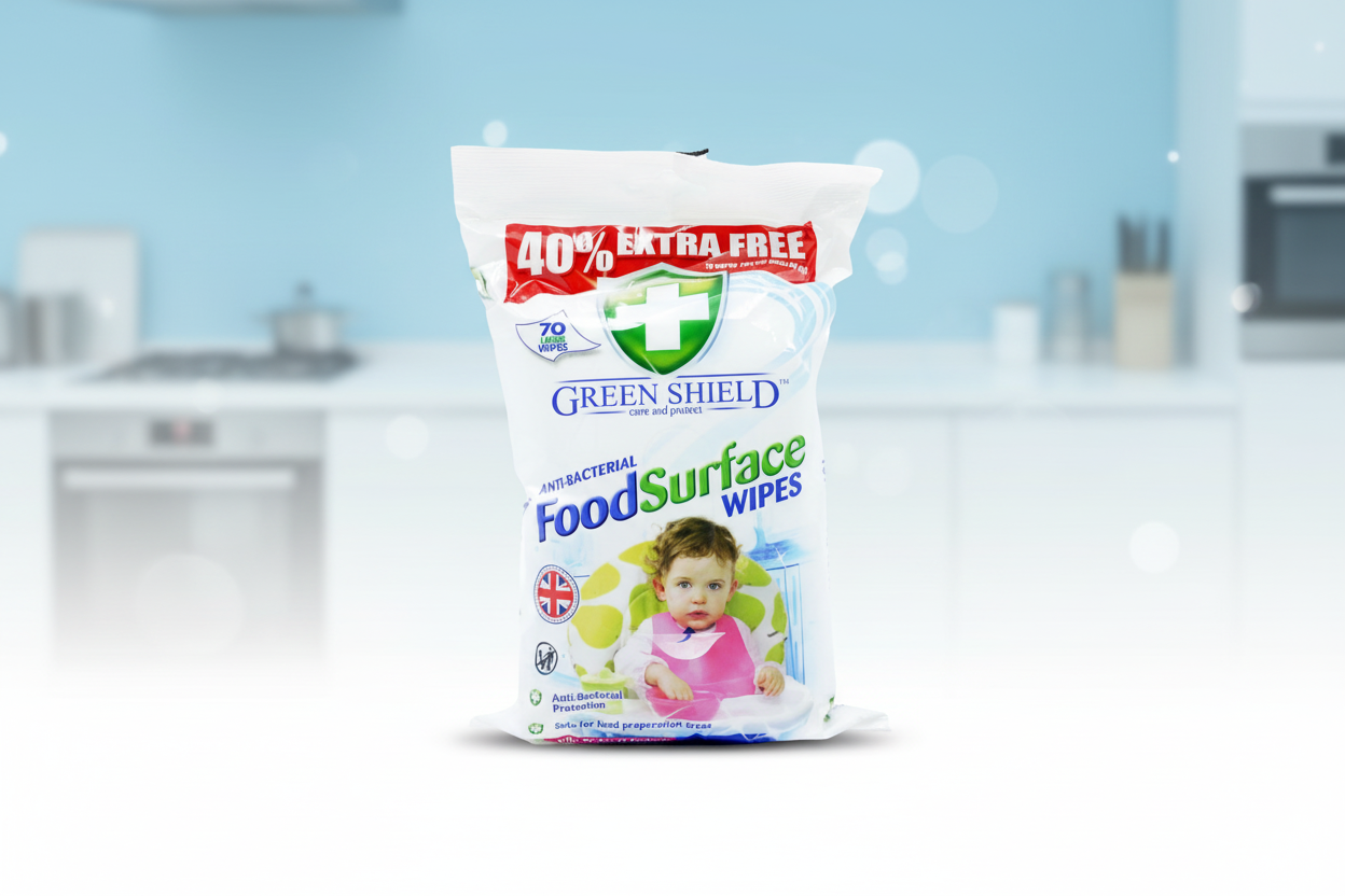 GREENSHIELD WIPE ANTIBAC FOOD SURFACE 70's