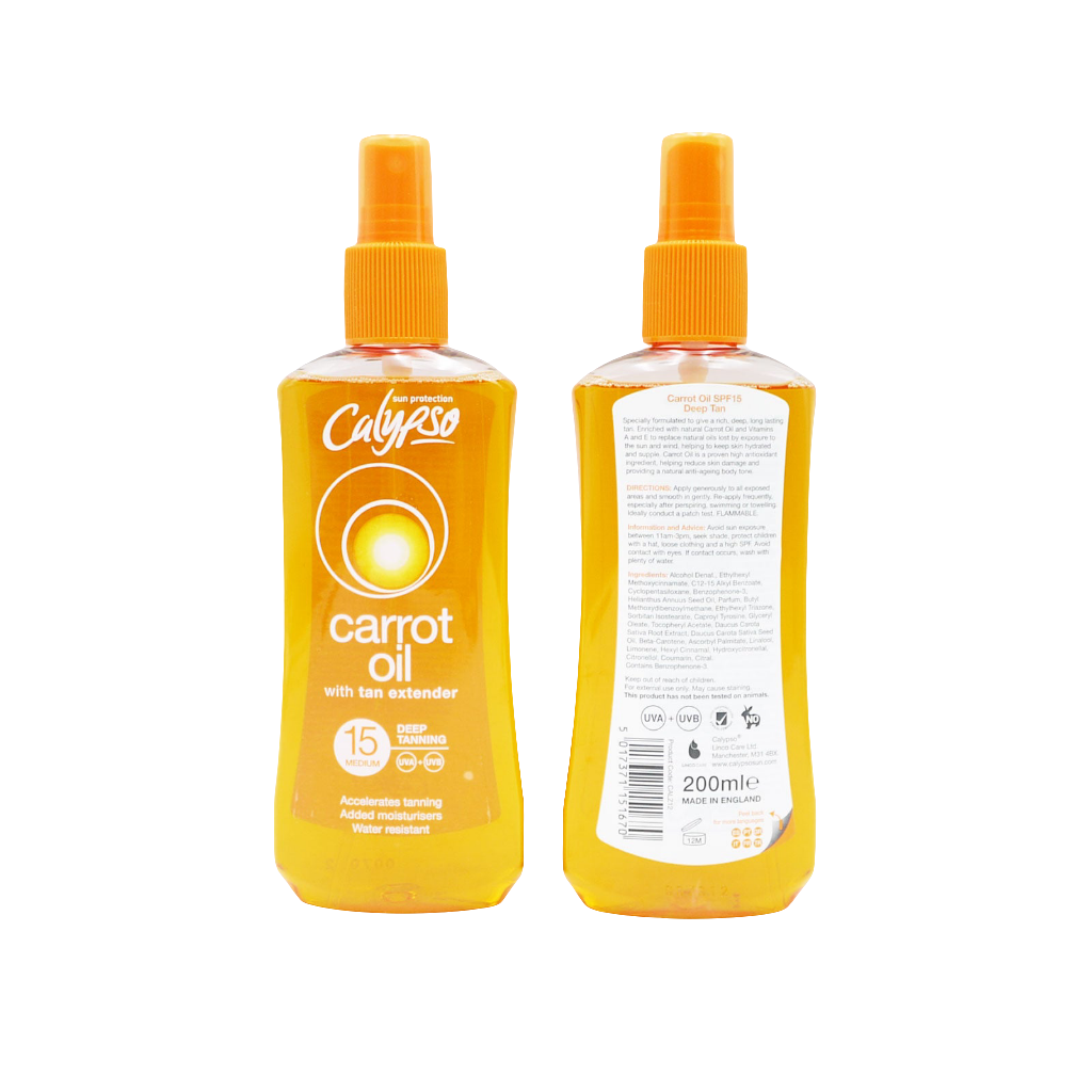 CALYPSO CARROT OIL WITH TAN EXTENDER SPF15 200ML.