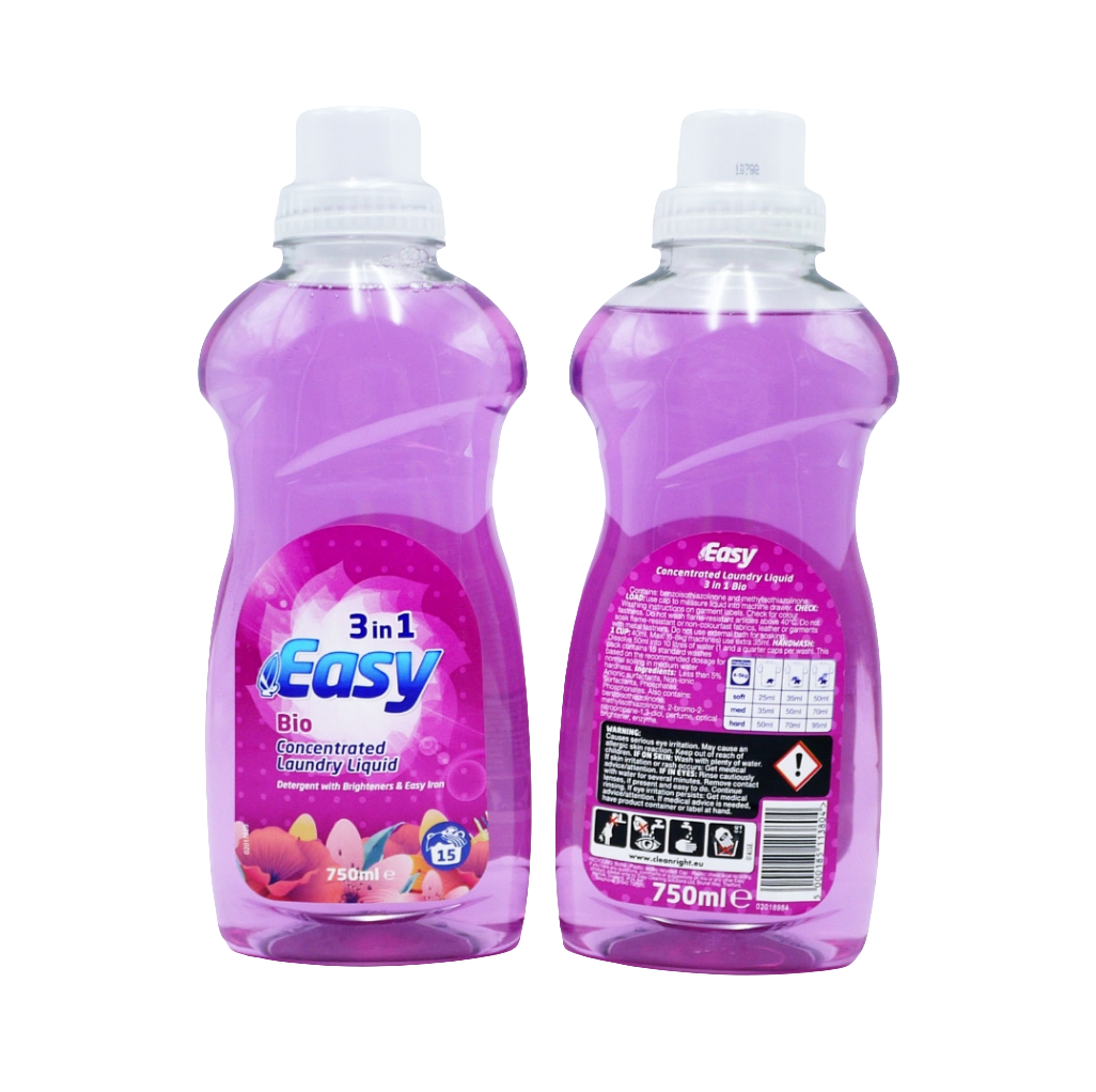 EASY LIQUID 3IN1 CONC LAUNDRY 15 WASH BIO 750ML