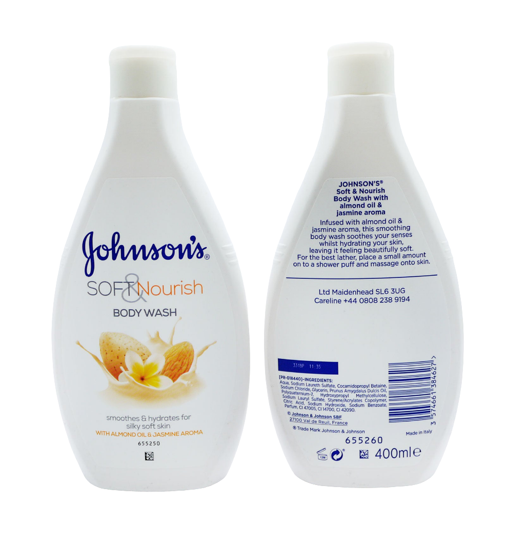 J&J BODY WASH SOFT NOURISH 400ML