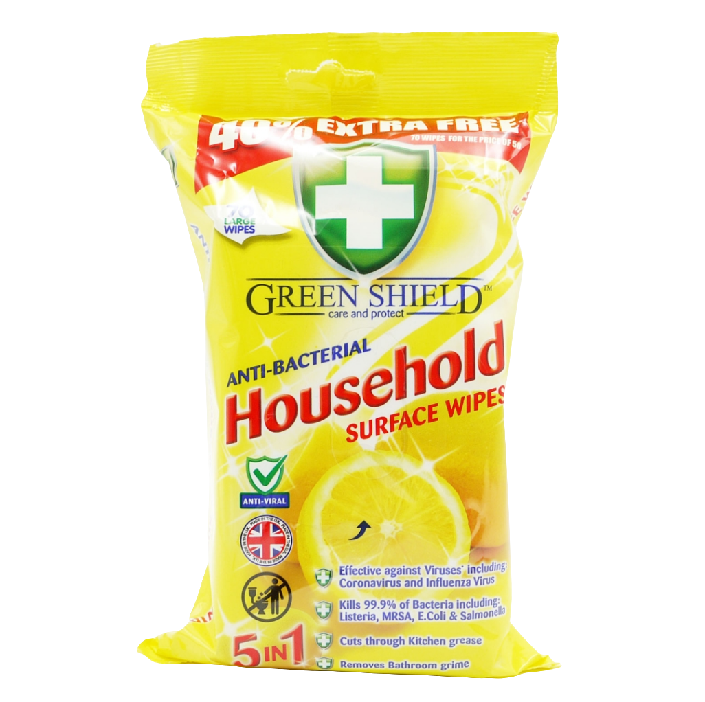 GREENSHIELD WIPE ANTIBAC HOUSEHOLD SURFACE 10/26 70's.