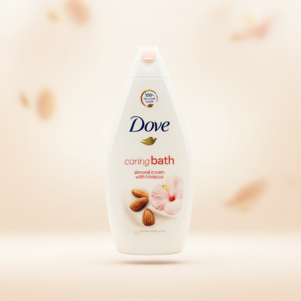 DOVE CREAM BATH ALMOND & HIBISCUS PAMPERING 500ML.