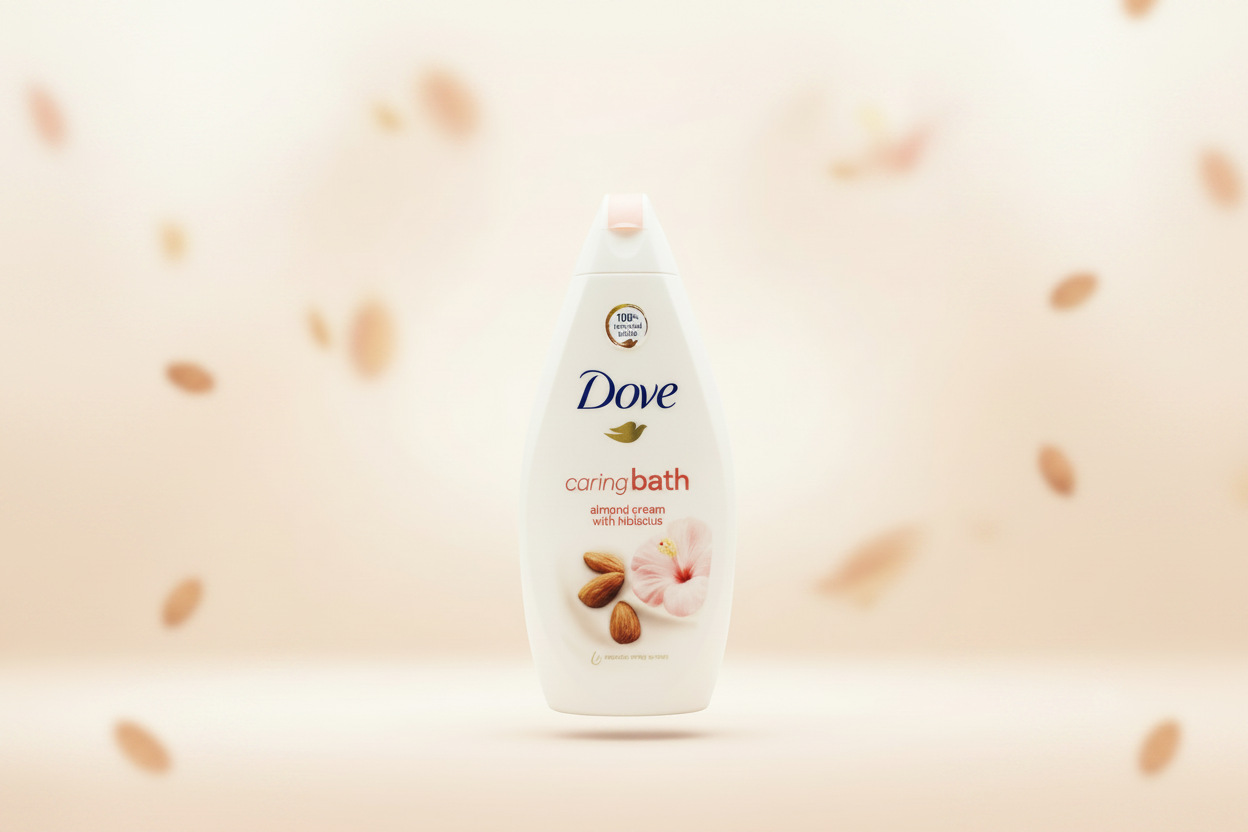 DOVE CREAM BATH ALMOND & HIBISCUS PAMPERING 500ML.