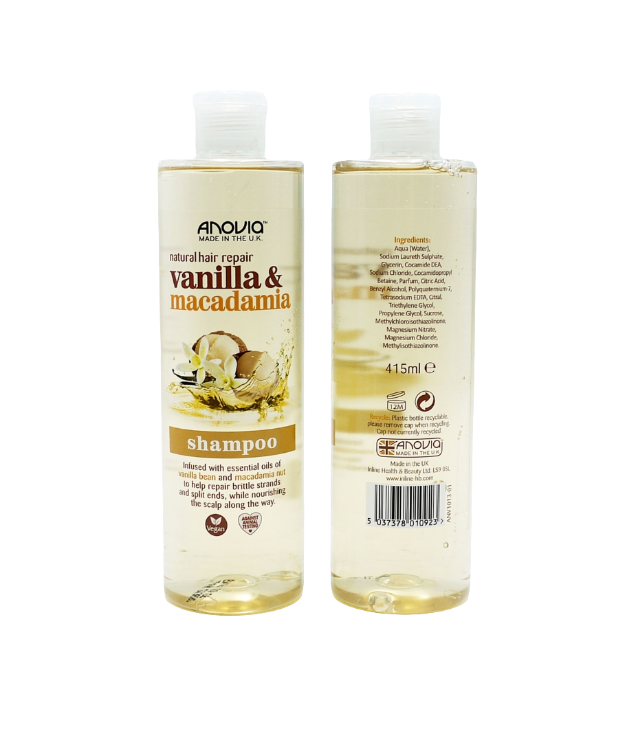 ANOVIA SHAMPOO VANILLA & MACADEMIA 415ML.