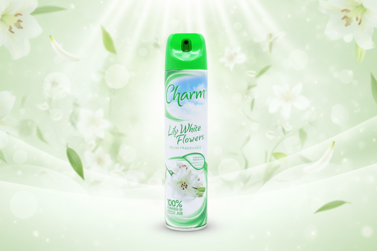 CHARM AIR FRESHENER LILY WHITE FLOWER 240ML.