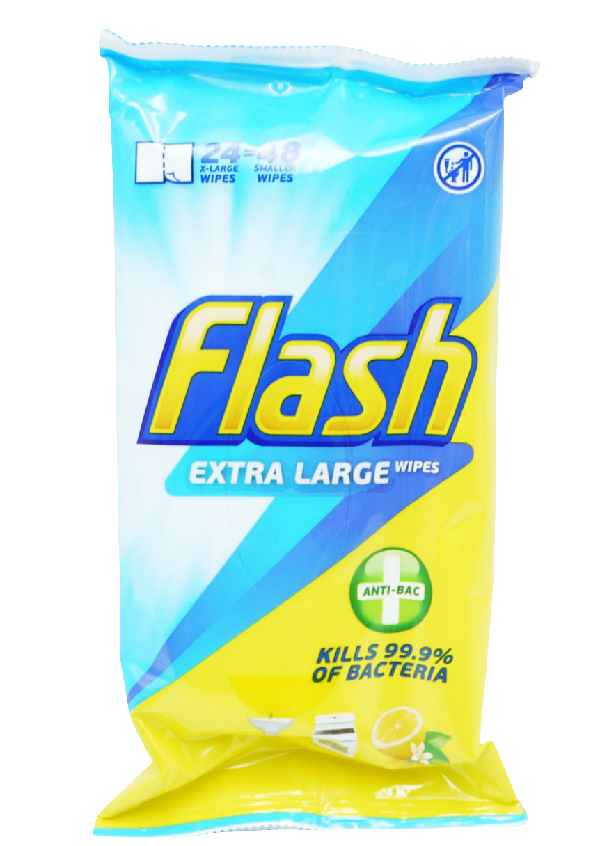 FLASH WIPES LEMON ANTI BAC 30/01/25(D) 2X 60's