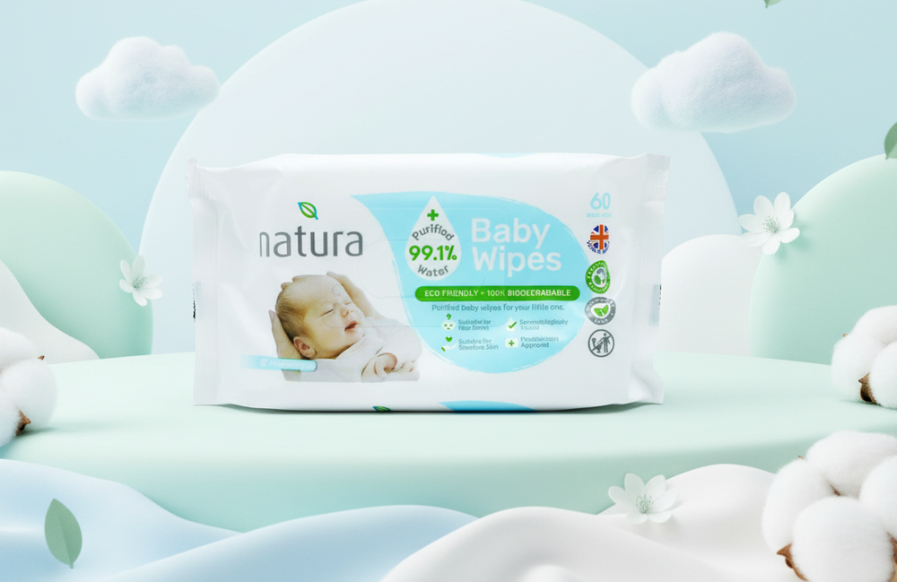 Natura Baby Wipes Purified Water 60 Pack