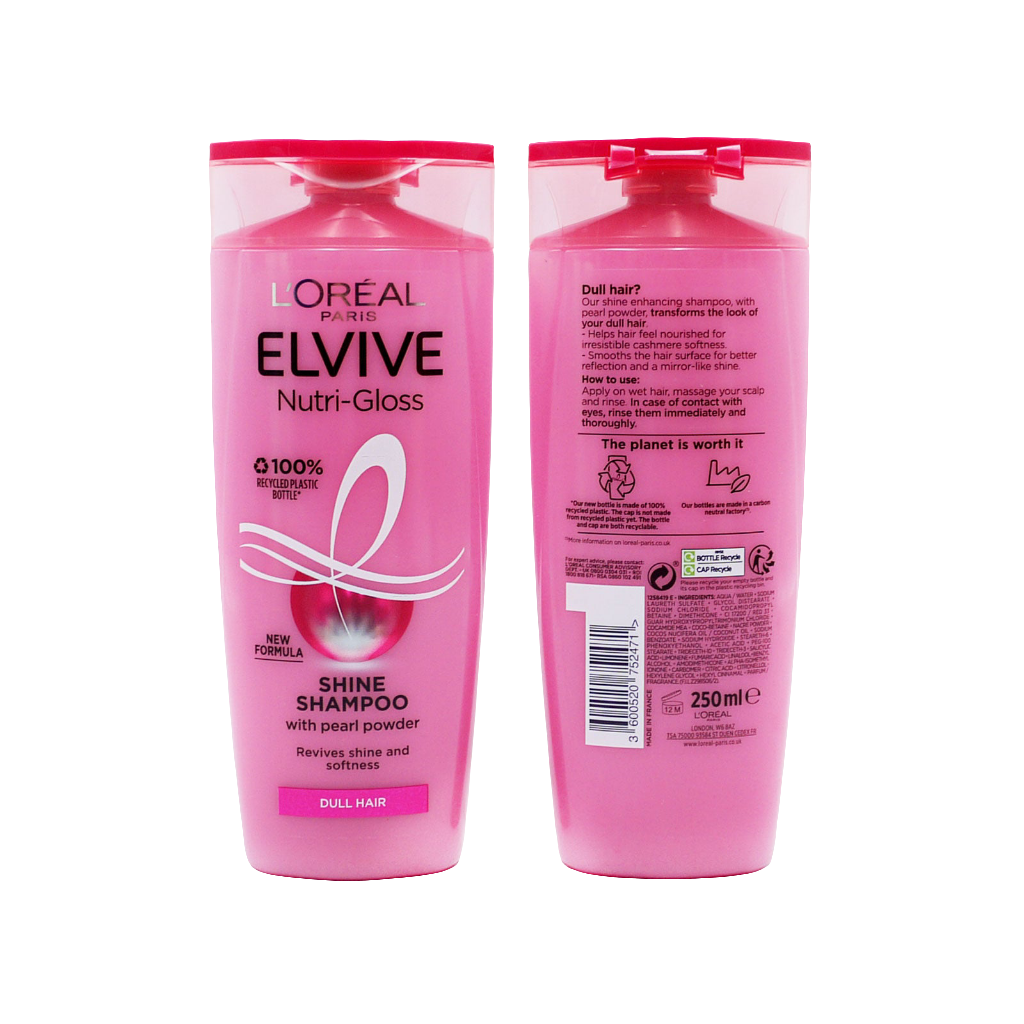 ELVIVE SHAMPOO NUTRIGLOSS 250ML.