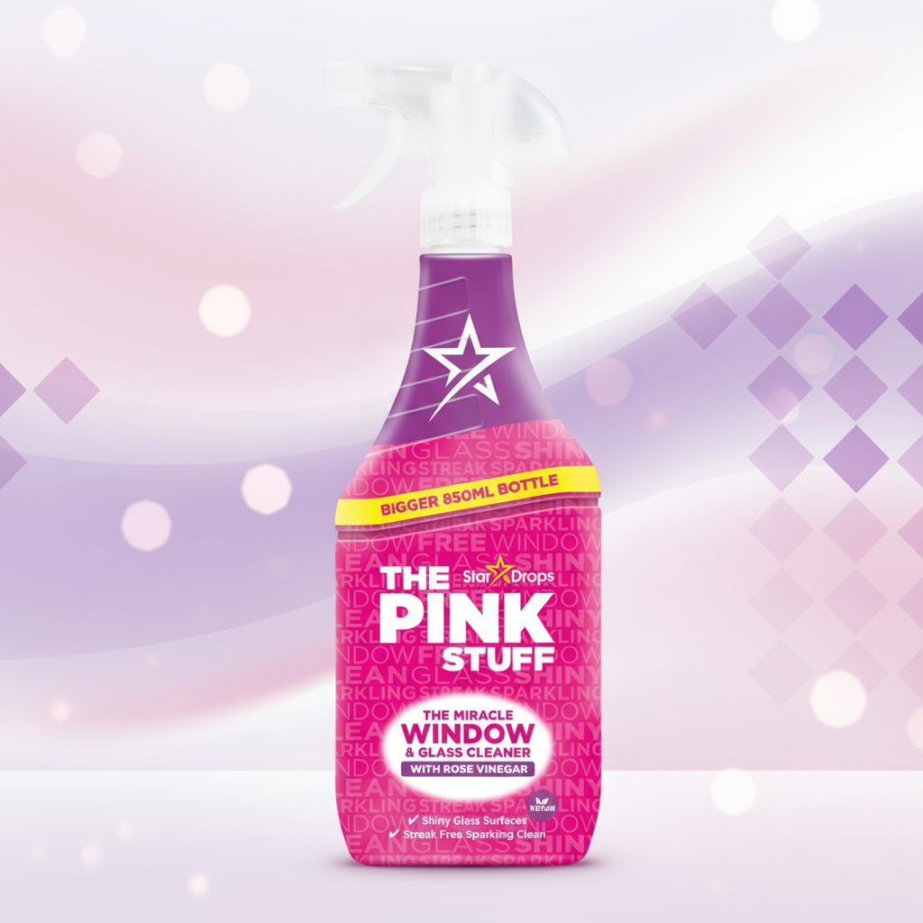 THE PINK STUFF WINDOW CLEAN ROSE VINEGAR 850ML