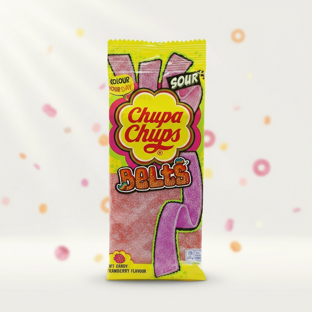 CHUPA CHUPS STRAWBERRY BELTS 90GM