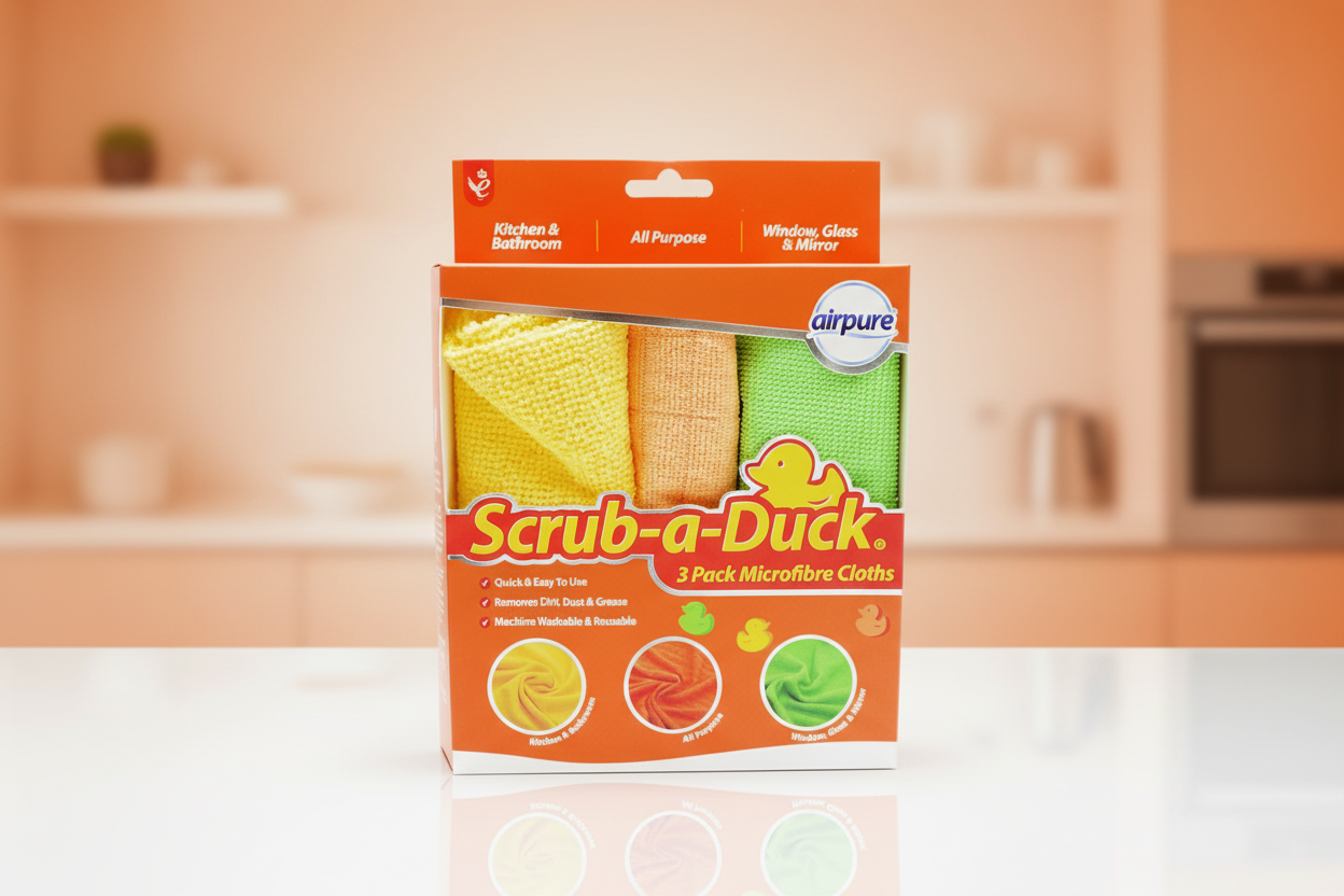 AIRPURE SCRUB A DUCK MICROFIBRE CLOTHS 3pkt