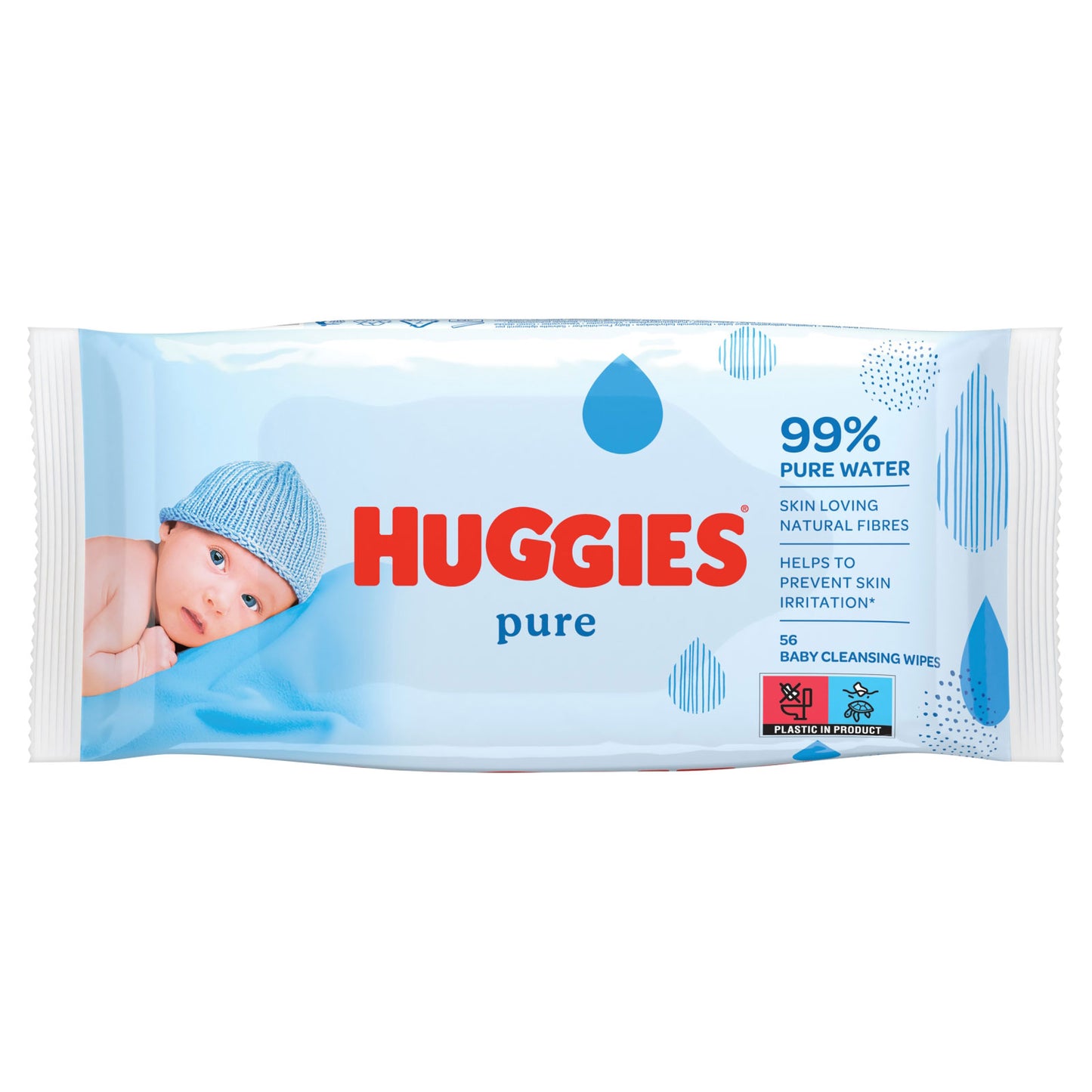 HUGGIES BABY WIPES PURE 56'S