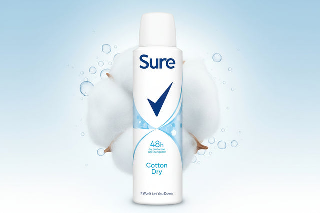 SURE A/P DEODORANT COTTON FRESH DRY WOMEN 150ML