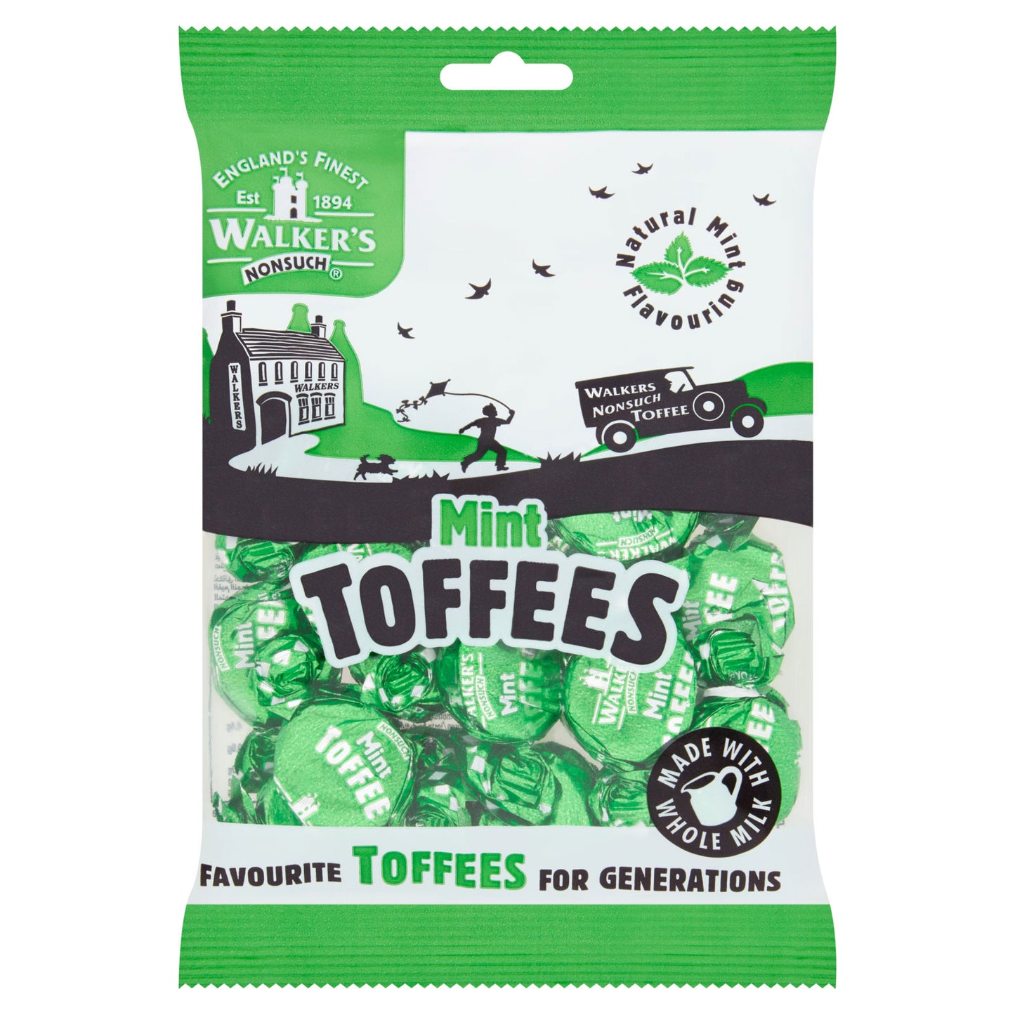 WALKERS MINT TOFFEES 150GM.