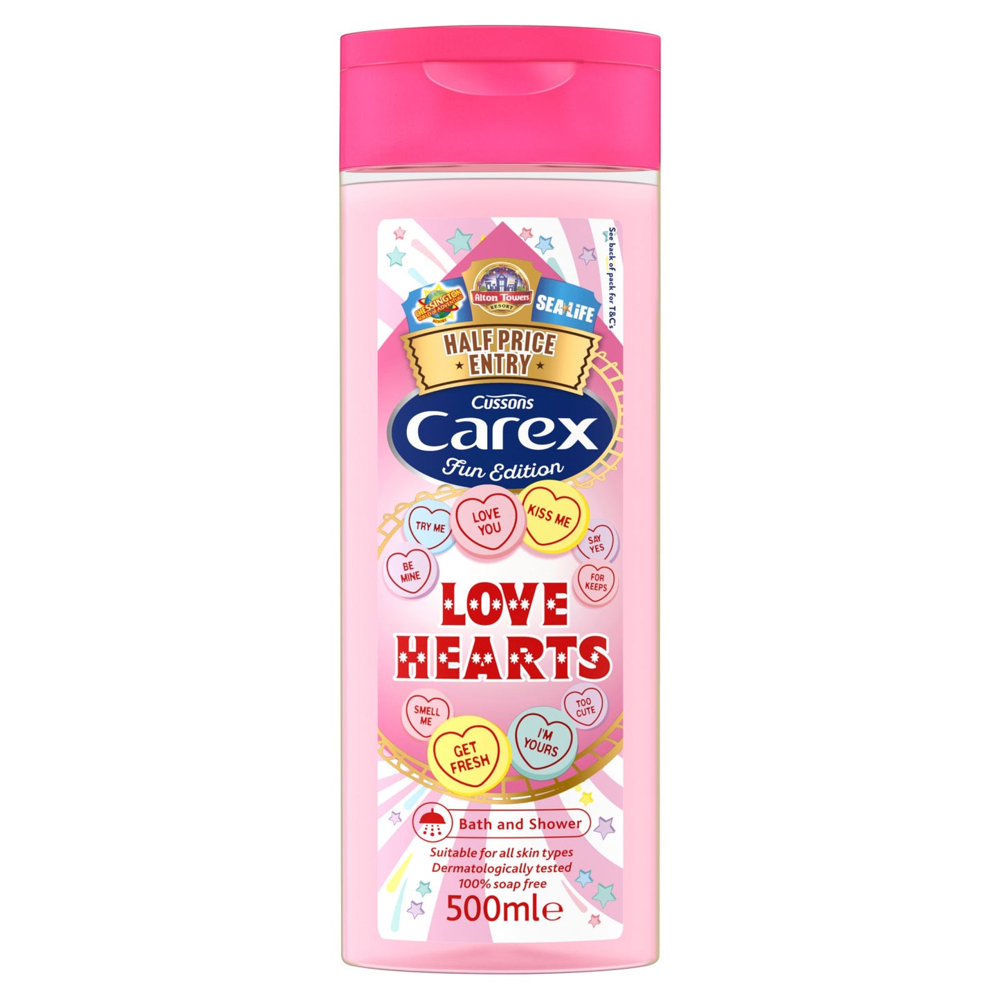 CAREX SHOWER CREAM LOVE HEARTS (D) 500ML.