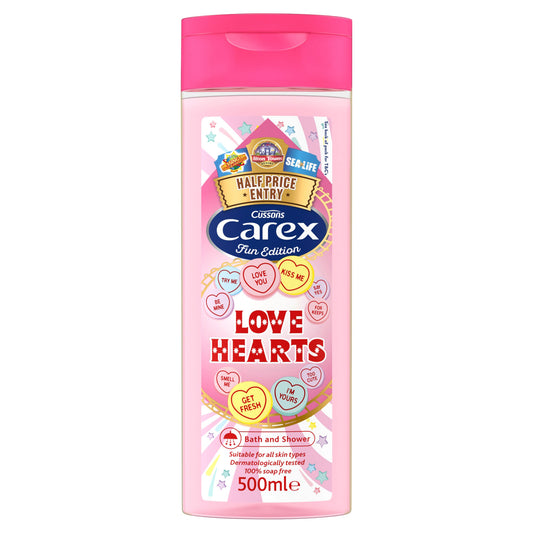 CAREX SHOWER CREAM LOVE HEARTS (D) 500ML.