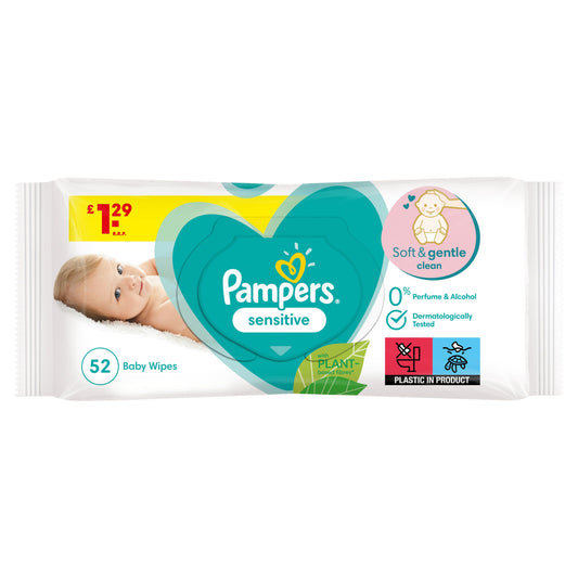 PAMPERS BABY WIPES SENSITIVE 52