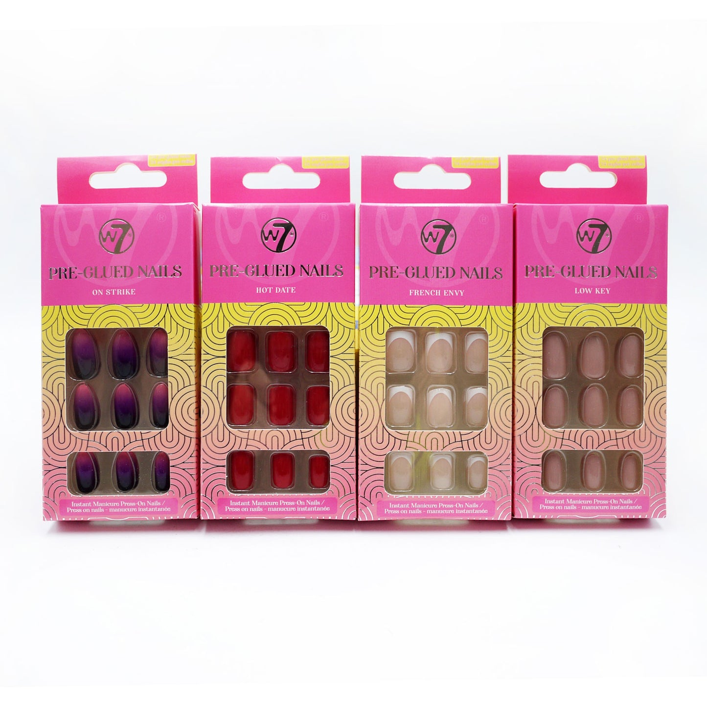 W7 PRE-GLUED NAILS ASSORTED 2G