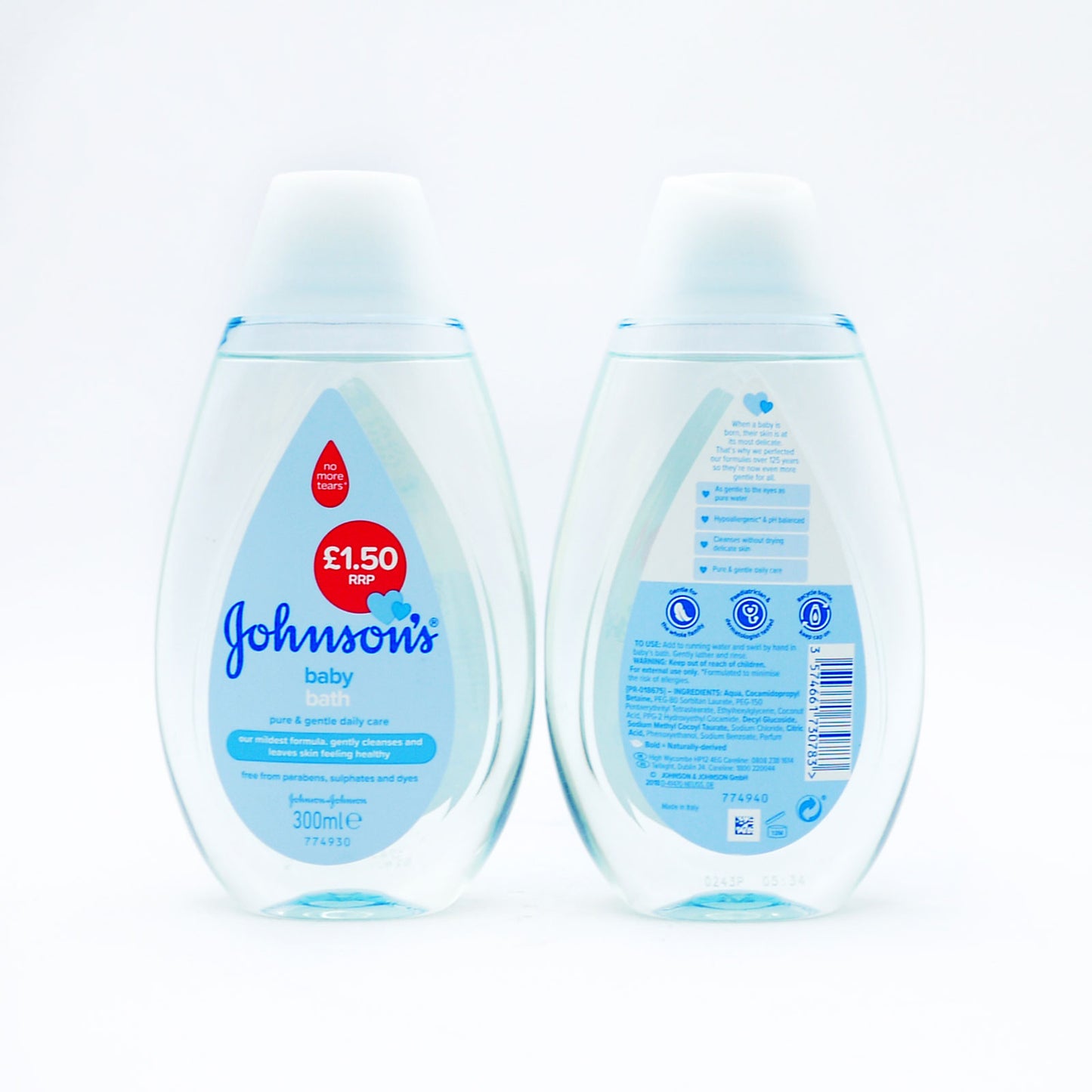 J&J BABY BATH 300ML