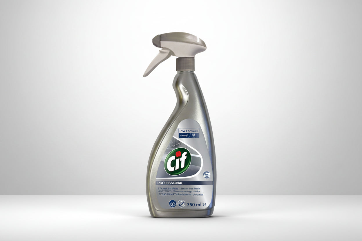 CIF SPRAY STAINLESS STEEL 750ML.