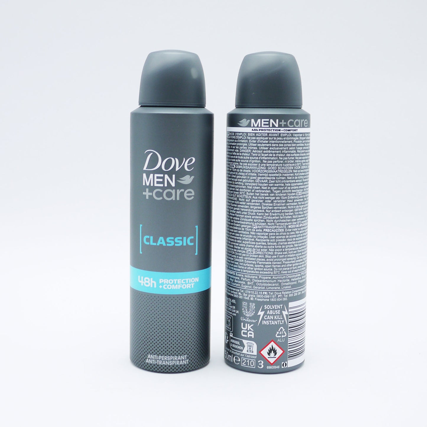 DOVE A/P MEN+ CARE CLASSIC 150ML.                        (Pack 6)