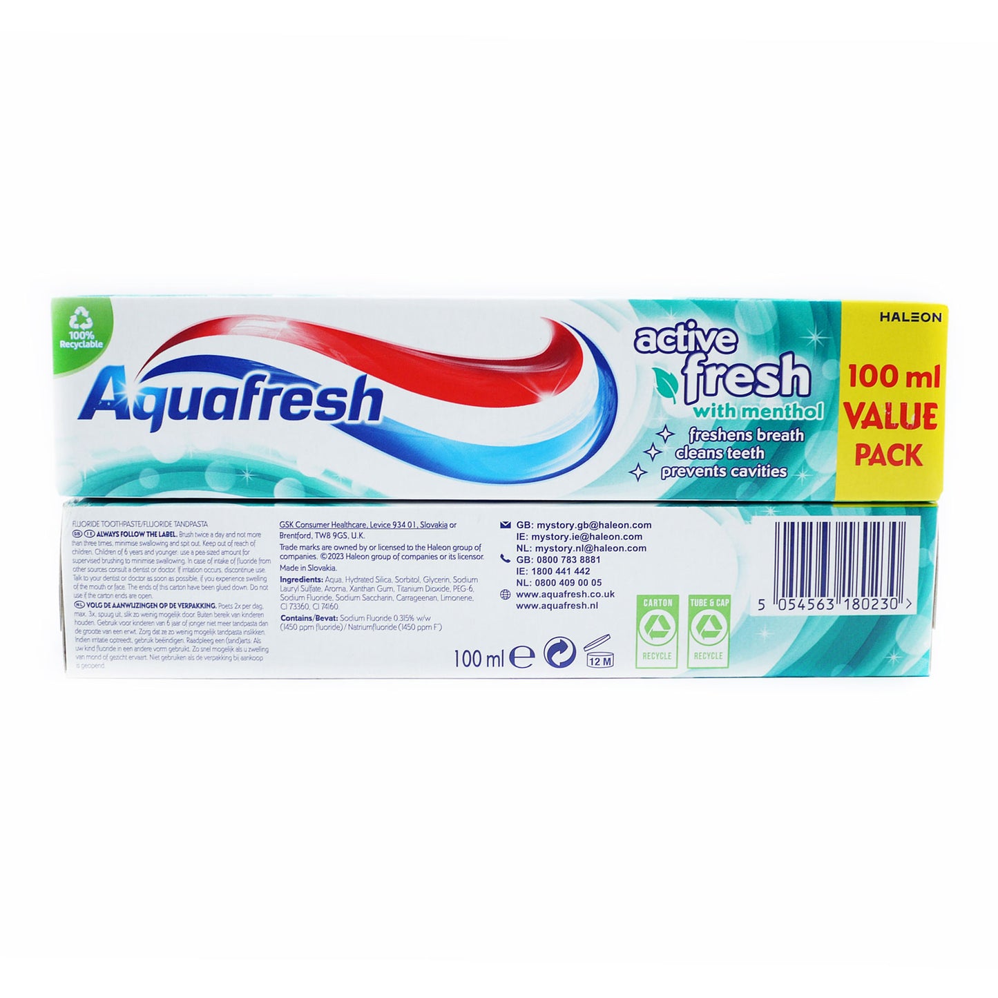 AQUAFRESH TOOTHPASTE ACTIVE FRESH 100ml.