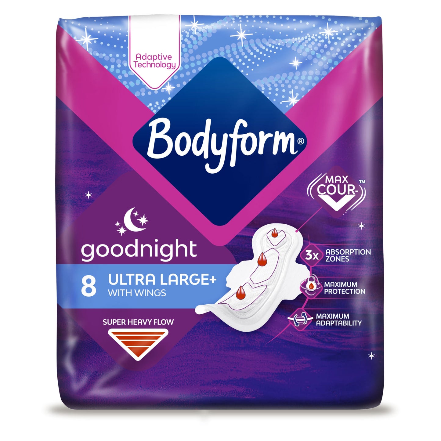 BODYFORM GOODNIGHT ULTRA LARGE WINGS 8S.