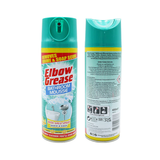 ELBOW GREASE BATHROOM MOUSSE LEMON 400ML.